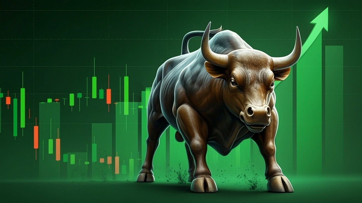 bull market with upward arrow